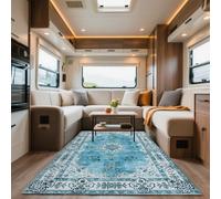 VFGFDJNDFX Alfombra Boho Vintage Exterior Lavable para Caravana, Pelo Corto Tapete Antideslizante, Alfombras para Camping JardíN Salon Interior (Bohemio Alfombra-2,50 * 80cm)