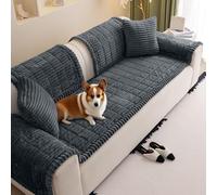 VFGFDJNDFX Funda Sofa Antideslizante Universal De Pana Suave Y Gruesa 1 2 3 4 Plazas, Fundas De CojíN para Sofá De Felpa, Perros Protector Cubre Sofa (Ritmo Gris Oscuro,Funda Cojín)