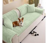 VFGFDJNDFX Funda Sofa Antideslizante Universal De Pana Suave Y Gruesa 1 2 3 4 Plazas, Fundas De CojíN para Sofá De Felpa, Perros Protector Cubre Sofa (Serenidad Verde,90 * 90cm)