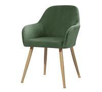 VFGFDJNDFX Stuhlhussen Mit Gebogener Rückenlehne, Stretch Samt Stuhlbezug Mit Stuhlbeinkappen, Armlehnstuhl Bezug 2er/4er/6er Set Für Esszimmer Küche Hotel (Pack de 2,Verde Matcha)