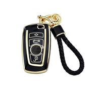VFKJGNcgfb Funda for Llave de Coche, Carcasa con Borde Dorado, Juego de TPU Compatible con BMW 1 3 5 7 Series X1 X3 X4 X5 F10 F20 F30 F18 F25 M3 M4 E34 E36(Black)