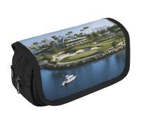 VFKLT Estuche para lápices de golf y club de yate de doble capa, bolsa de lápices de gran capacidad, doble cremallera, portátil, bolsa de maquillaje para hombres y mujeres, viajes, negocios, oficina,