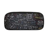 VFKLT Estuche portátil para lápices de matemáticas y física, bolsa para lápices, bolsa de maquillaje, bolsa de almacenamiento para lápices, bolsa de cosméticos para mujeres y hombres, Black, Talla