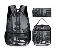 VFKLT Juego de 3 mochilas para gimnasio, bolsa de viaje, portátil, casual, mochila deportiva con lonchera y estuche, equipo de gimnasio, talla única, mochilas, Equipo de gimnasio, One Size, Mochilas
