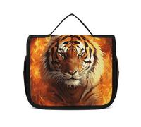 VFKLT Neceser colgante con diseño de tigre en llama, organizador de maquillaje de viaje, impermeable, para mujeres y hombres, blanco, 8.9 x 2.8 x 7.3 pulgadas, bolsa de aseo colgante, Blanco, 8.9 x