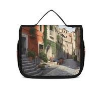 VFKLT Neceser colgante Street of Italy Travel Makeup Bag Organizer Waterproof Cosmetic Bag for Women Men White, 22.6 x 7.1 x 18.5 cm, Neceser colgante, Blanco, 8.9 x 2.8 x 7.3 inch, Neceser colgante