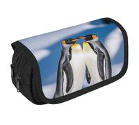 VFKLT Penguins in The Snow - Estuche para lápices de doble capa, gran capacidad, doble cremallera, portátil, para hombres, mujeres, viajes, negocios, oficina, White, Talla única, Estuche para lápices