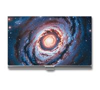 VFKLT Planet Stars And Galaxy - Tarjetero delgado y portátil de metal para tarjetas de visita, organizador de tarjetas de crédito, cartera para tarjetas de crédito, funda para tarjetas de crédito,