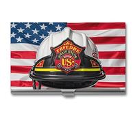 VFKLT Portatarjetas de visita con diseño de bandera de Estados Unidos, diseño de rayas rojas, bolsillo delgado, portátil, de metal, organizador de tarjetas de visita, cartera para tarjetas de crédito,