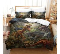 VFKLZCNYR Juego de funda de edredón de 3 piezas con diseño de dinosaurio, calidad de hotel, fundas de cama con fundas de almohada con cierre de cremallera, microfibra ultrasuave hipoalergénica, tamaño