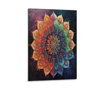 VFKLZCNYR Lienzo decorativo 3D con diseño de mandala en 3D y enmarcado, cuadros sobre lienzo, arte de pared para sala de estar, dormitorio, decoración del hogar, 20 x 30 pulgadas (50 x 75 cm)