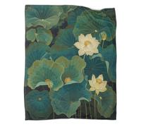 VFKLZCNYR Lotus - Manta floral de lujo con estampado 3D, antibolitas, acogedora, suave, cálida, duradera, para oficina, sofá, regalo, calidad, lavable, 200 x 230 cm