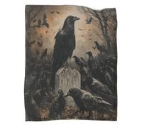 VFKLZCNYR Manta de forro polar con diseño de cuervo, regalo de perezoso para niños y adultos, franela suave, ligera, lujosa, esponjosa, cálida y acogedora, para sofá, cama, sofá, 50 x 60 pulgadas (127