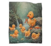 VFKLZCNYR Manta de forro polar con estampado de pato amarillo, manta de forro polar con diseño 3D para sofá, cama, ropa de cama deportiva de microfibra suave y cálida para cama, sofá, 60 x 80 pulgadas