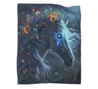 VFKLZCNYR Manta de forro polar de franela con diseño de caballo 3D, transpirable, acogedora, suave, cálida, mullida, deportiva, para niños, adolescentes y adultos, 150 x 200 cm