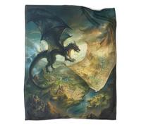 VFKLZCNYR Manta de franela de forro polar de dragón, suave, acogedora, cálida, transpirable, con estampado 3D, para niños, niñas y adultos, manta de felpa para cama y sofá, 200 x 230 cm