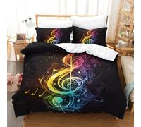 VFKLZCNYR Notas Musicales Juego De Funda De Edredón De 3D Aplicable A Niños Niñas Dormitorio Funda De Edredón De Microfibra De Poliéster DecoRatóniva Fundas De Cremallera Double（200x200cm）