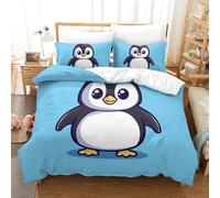 VFKLZCNYR Pingüino Impresión 3D Fundas De Edredón Respirable Microfibra Suave Fundas De Edredón con Cremallera para Niños Y Adultos Dormitorios con Funda Almohada King（220x240cm）