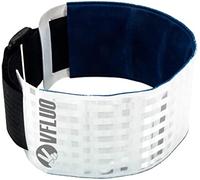 VFLUO - Brazalete De Moto Retrorreflectante + Fluorescente Ajustable & Elástico para Chaqueta Moto, Bicicleta, Scooter, Peatones - Gran Visibilidad - Mantenimiento & Resistencia - Blanco