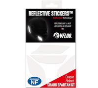 VFLUO - Gama de Pegatinas Retro Reflectantes - Casco Moto Shark Spartan GT™ - Tiras Homologadas FR - Tecnología 3M™ - Visibilidad & Resistencia - Discreta & Diseño - Adherencia máxima - Blanco/Plata