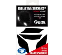 VFLUO - Gama de Pegatinas Retro Reflectantes - Casco Moto Shark Spartan GT™ - Tiras Homologadas FR - Tecnología 3M™ - Visibilidad & Resistencia - Discreta & Diseño - Adherencia máxima - Negro