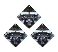 VFMKT Ambientador de aire para colgar en cabina de avión, paquete de 3 hojas colgantes perfumadas para automóvil, hogar, decoración interior de automóvil, rombo, estilo gris