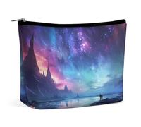 VFMKT Bolsa de maquillaje para mujer, bolsa de cosméticos impermeable, bolsa de maquillaje de luces del norte, bolsa de maquillaje con cremallera, organizador de artículos de aseo de viaje para