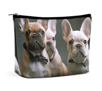 VFMKT Bolsa de maquillaje para mujer, impermeable, bolsa de cosméticos de bulldog francés, bolsa de maquillaje con cremallera, bolsa de aseo de viaje, organizador para mujeres y mujeres, Estilo, Talla