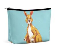 VFMKT Bolsa de maquillaje para mujer, impermeable, bolsa de cosméticos divertida de dibujos animados de canguro, zoológico, bolsa de maquillaje con cremallera, organizador de artículos de aseo de