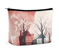 VFMKT Bolsa de maquillaje para mujer, impermeable, bolsa de cosméticos para casas junto a la otra, bolsa de maquillaje con cremallera, organizador de artículos de aseo de viaje para mujeres y mujeres