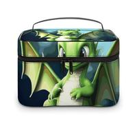 VFMKT Bolsa de maquillaje portátil con diseño de dragón, bolsa de cosméticos de viaje con cremallera, organizador de maquillaje para mujeres y mujeres, Lindo dragón, 25x18x15cm
