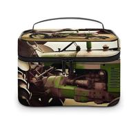VFMKT Bolsa de maquillaje portátil con diseño de tractor antiguo, bolsa de cosméticos con cremallera, organizador de maquillaje para mujeres y mujeres, Old Tractor Photo Farm, 25x18x15cm