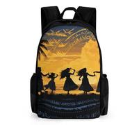 VFMKT Cinco siluetas de mochila de danza hawaiana mochila ligera impermeable para ordenador portátil mochila de gran capacidad casual senderismo mochila de viaje para hombres mujeres, estilo