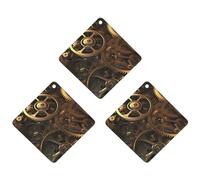 VFMKT Cool Steampunk Gears - Ambientador colgante de incienso para coche, paquete de 3 hojas colgantes perfumadas para automóvil, hogar, decoración interior de automóvil, rombo, estilo negro