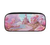 VFMKT Estuche de cuero impermeable para lápices, bonito estuche de viaje, organizador de maquillaje, para hombres y mujeres, Candy Land