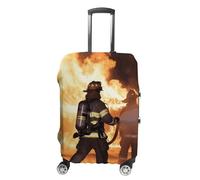 VFMKT Funda de equipaje de viaje con diseño de llamas de bombero, elástica, lavable, a prueba de polvo, antiarañazos, para equipaje de 19 a 32 pulgadas, Estilo, M