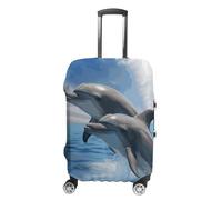 VFMKT Funda para equipaje de viaje con dos delfines, elástica, lavable, a prueba de polvo, antiarañazos, para equipaje de 19 a 32 pulgadas, Estilo, XL