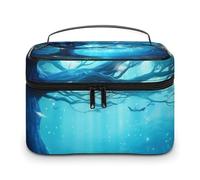 VFMKT Mystical Fantasy - Bolsa de maquillaje portátil para viajes, con cremallera, organizador de maquillaje para mujeres y mujeres, Mystical Fantasy Blue Nature, 25x18x15cm