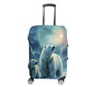 VFMKT Polar Bears Northern Lights_ Funda de equipaje de viaje, elástica, lavable, a prueba de polvo, antiarañazos, para equipaje de 19 a 32 pulgadas, Estilo, S