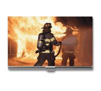 VFMKT Tarjetero delgado de metal para tarjetas de visita, portatarjetas de visita, bolsillo para tarjetas de nombre, bombero, llama, billetera para hombres y mujeres, oficina, viajes, Estilo, Talla