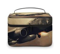 VFMKT War Plane - Bolsa de maquillaje portátil de viaje con cremallera, organizador de maquillaje para mujeres y mujeres, Avión de guerra, 25x18x15cm