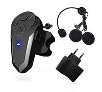 vFound BT-S3 1000m Interfaz de Motocicleta Casco Auriculares Sistemas de comunicación en Tiempo Real Manos Libres Radio FM Intercomunicador Bluetooth Impermeable para 2 o 3 pasajeros(1 Pieza)