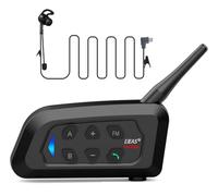 vFound V4 Plus Sistema de Intercomunicación para Cascos de Moto Bluetooth, 1.500 m de Alcance, Comunicación Grupal para 4 Usuarios, Motociclismo, Árbitros de Fútbol, Esquí y Quad/Trail (1 Unidad)