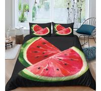 VFQWPYAJN Fruit Painting Style Funda de Edredón Microfibra Suave Tres Piezas Estampado 3D Fruit Pintura Estilo Funda Edredon con Fundas de Almohada Antialérgica Suave for niños Single（135x200cm）