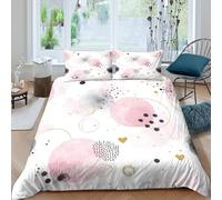 VFQWPYAJN Pink and Gold Funda de Edredón Microfibra Suave Tres Piezas Estampado 3D Pink and Gold Funda Edredon con Fundas de Almohada Suave Antialérgica for niños y niñas Super King（260x220cm）