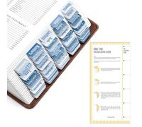 Vfrdsa 151 etiquetas de pestañas de la Biblia, pestañas laminadas de índice de la Biblia, pestañas de la Biblia para Biblia de estudio, 2 juegos, 75 letras impresas grandes con guía de alineación