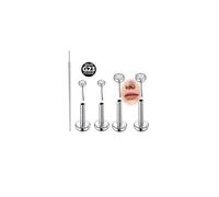 VFUN Pendientes de titanio de 18 G y 16 G, sin rosca, con parte trasera plana, circonita cúbica, para nariz, tragus, hélice, caracola, cartílago, lóbulo, medusa, labio, mordedura de serpiente, monroe