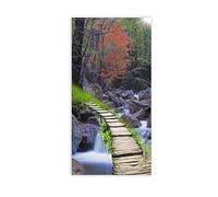 VFUNZA Naturaleza Cuadro sobre Lienzo-Bosque piedra puente madera-Impresión de Imagen de Paisaje sobre Lienzo-Cuadros Decoracion Salon Modernos Póster e Impresiones 60x120cm23.6x47in Sin Marco