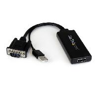 StarTech.com Adaptador VGA a HDMI con audio y alimentación USB – Conversor VGA a HDMI portátil – 1080 p
