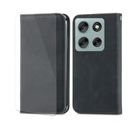 VGANA Funda para Motorola Edge 70, Funda de Cuero PU de Cartera Patrón de Moda Simple Bookstyle Carcasa. Negro